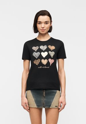ONLFREEZE LIFE HEART TEE - Tricou cu imprimeu - black