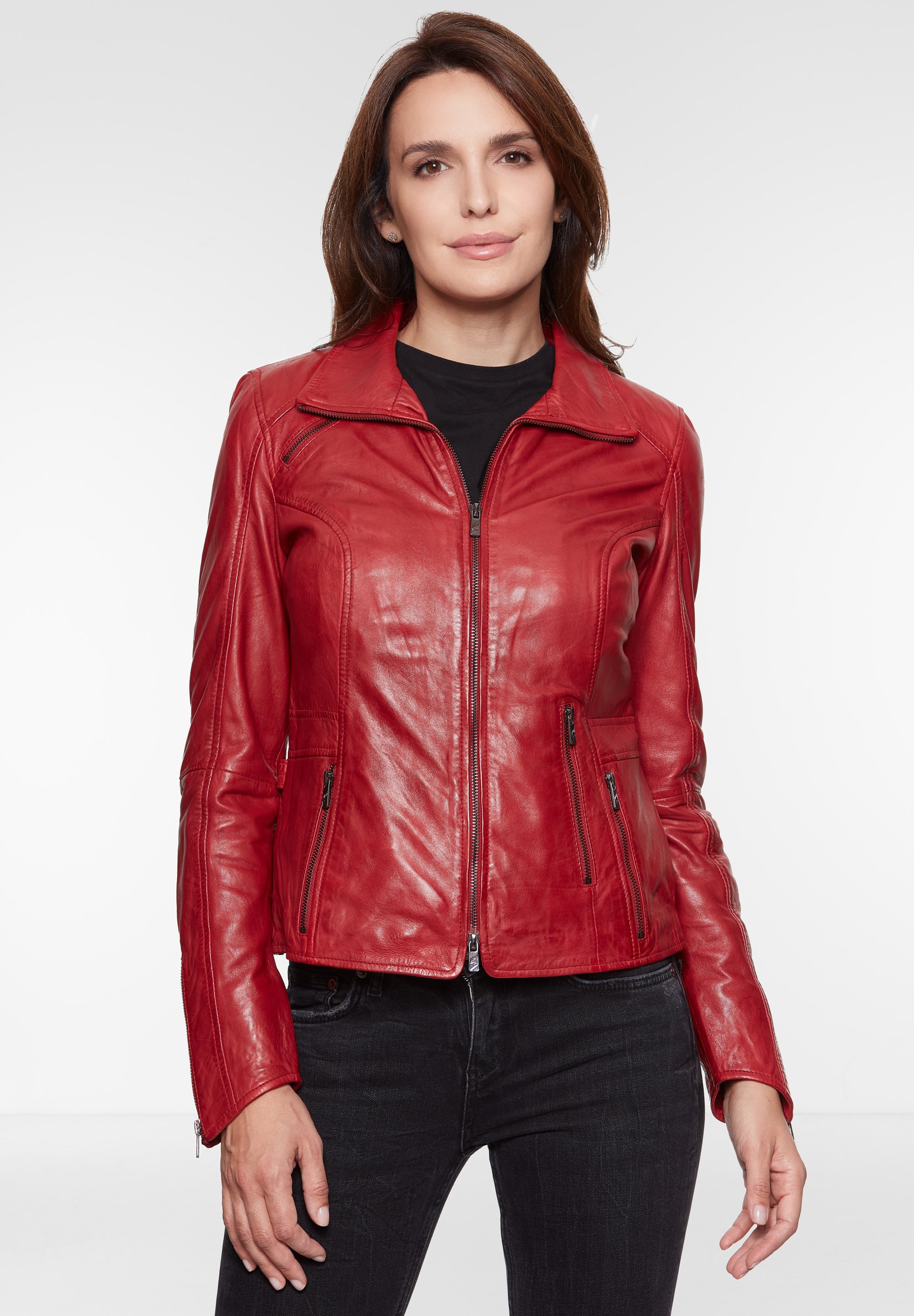 moto jacket red