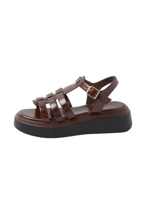 Yours Clothing, WIDE FIT - Plateausandaler - chocolate
