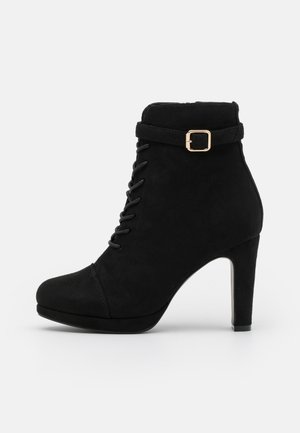 High heeled ankle boots - black