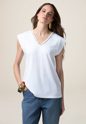 CON CATENA GIOIELLO - Print T-shirt - bianco