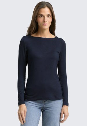 SLIM FIT LANGARM MIT U-BOOT-AUSSCHNITT - Longsleeve - sky captain blue