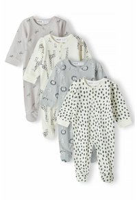 MINOTI BABY SLEEPSUITS 4 PACK - Rāpulis - stone cream grey