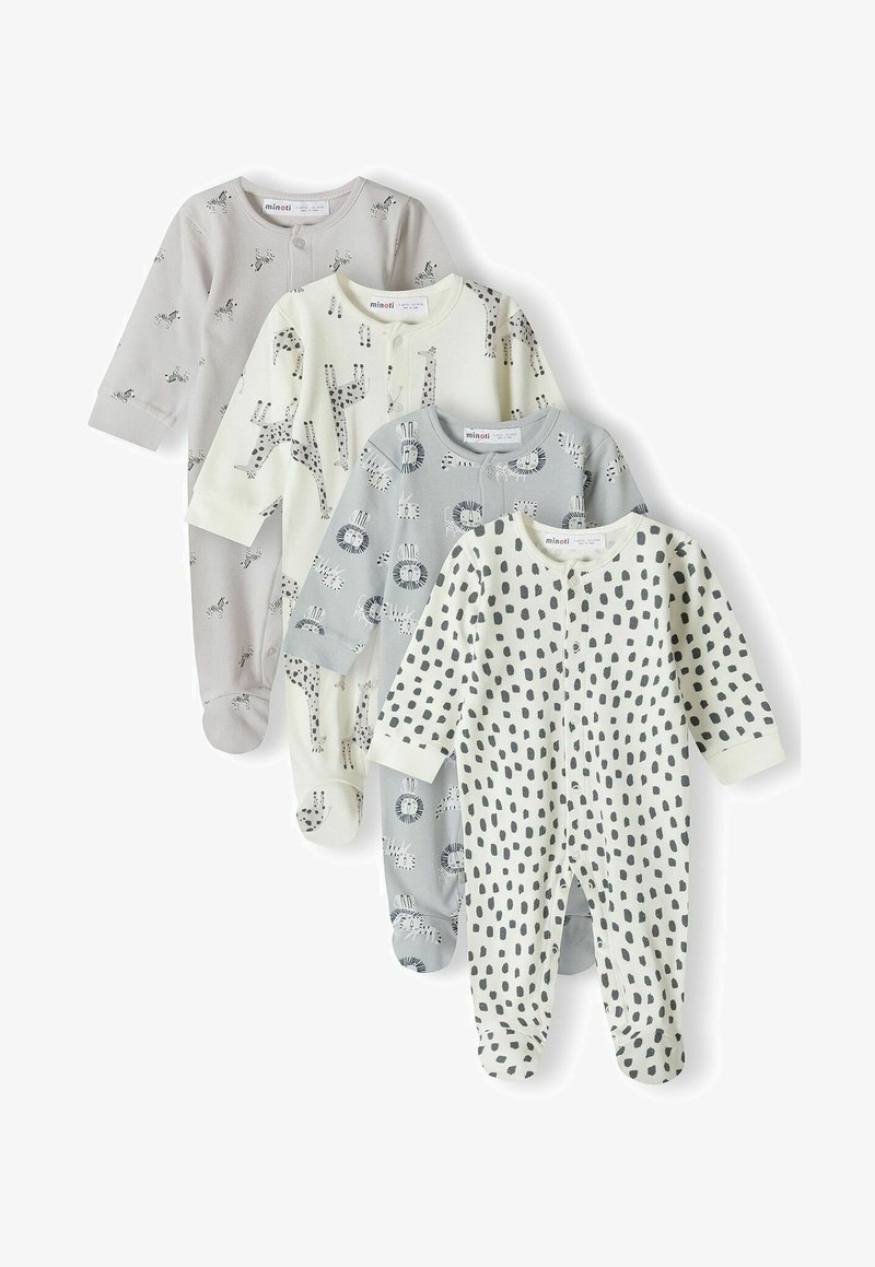 MINOTI BABY SLEEPSUITS 4 PACK - Rāpulis - stone cream grey