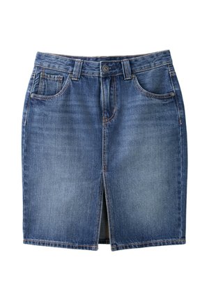 Stradivarius, DENIM MIDI SKIRT - Jupe en jean - mottled blue