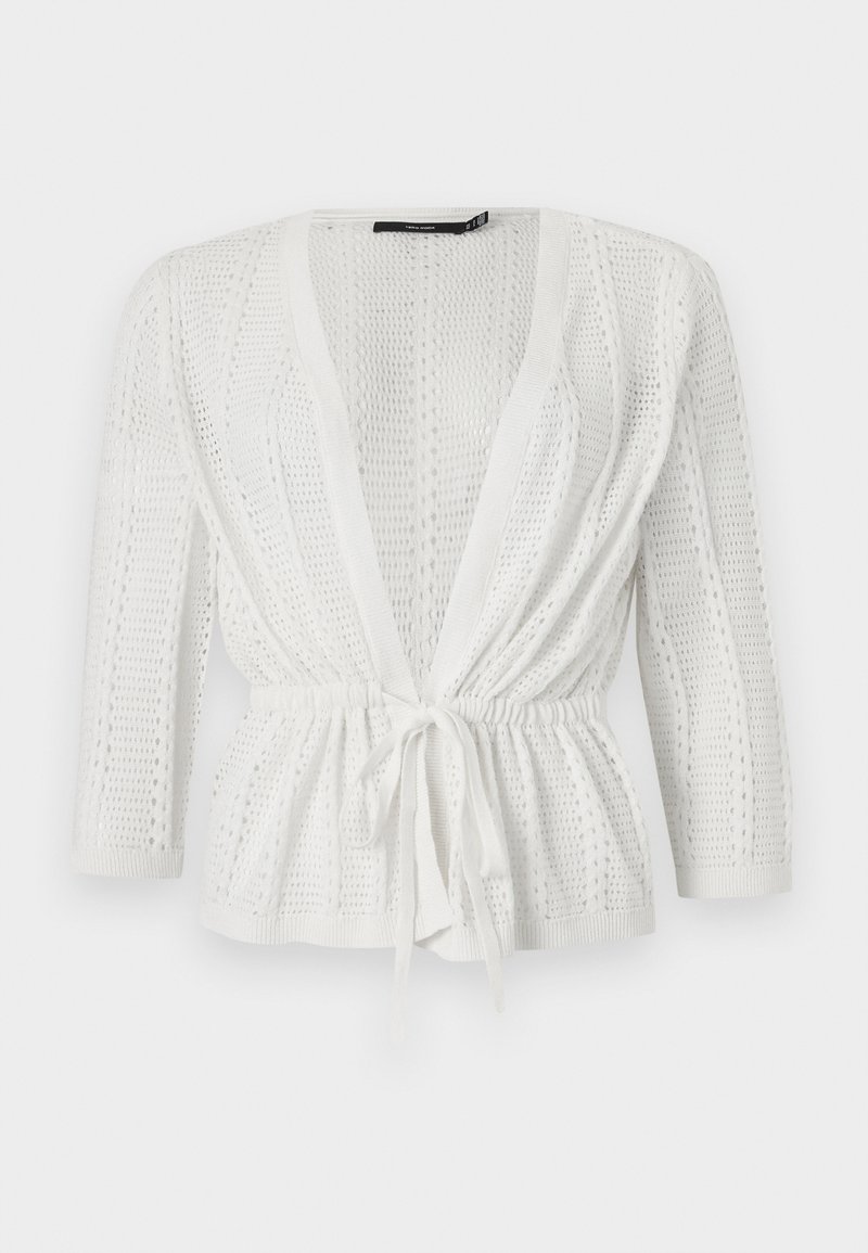 Vero Moda VMLUX LIGHT V NECK STRING CARDIGAN - Cardigan - snow white ...