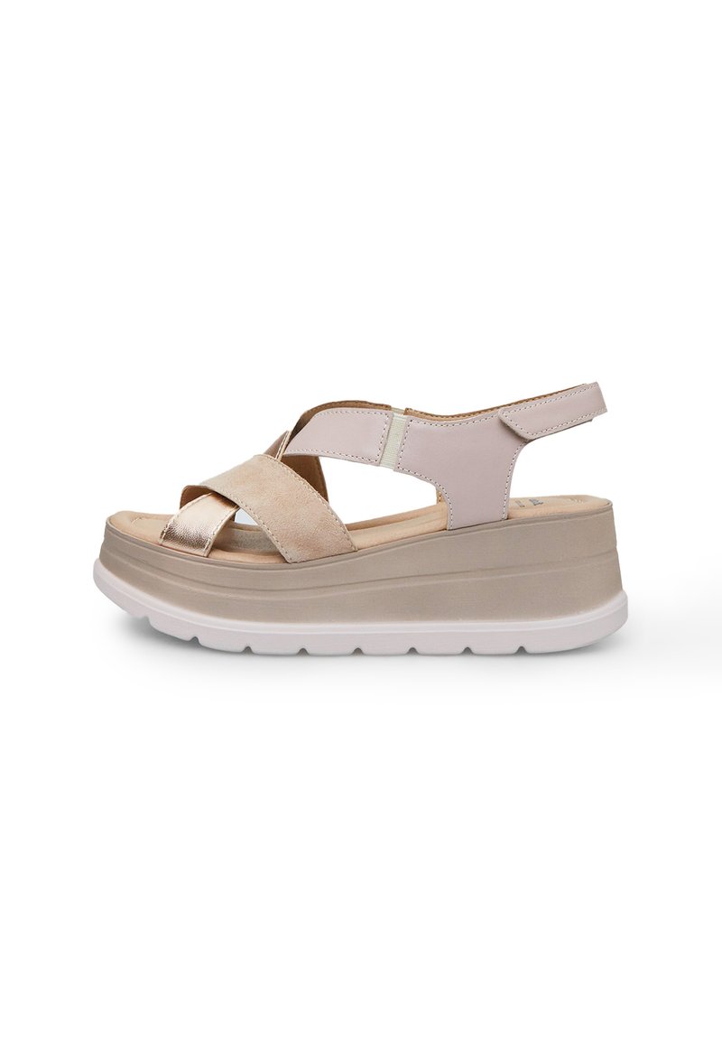 sandalen met plateauzool beige