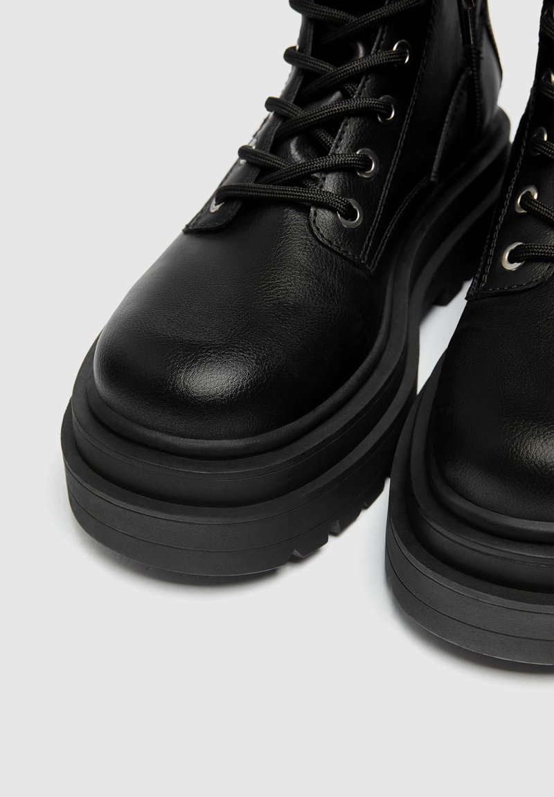 Damen Ankle Boots | PULL&BEAR Schnürstiefelette black/schwarz - WX64381 Damen Ankle Boots | PULL&BEAR Schnürstiefelette black/schwarz - WX64381