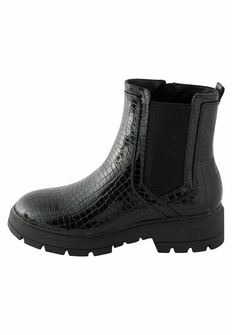 Next FOREVER COMFORT CHELSEA REGULAR WIDE FIT - Platvormtallaga poolsaapad - black croc effect