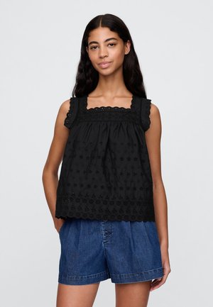 GAP X DOEN SLEEVLESS EYELET TOP - Topper - true black