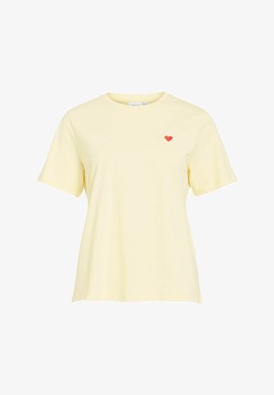 VILA, Short-Sleeved VIVORA Round neck - T-shirts basic - pastel yellow