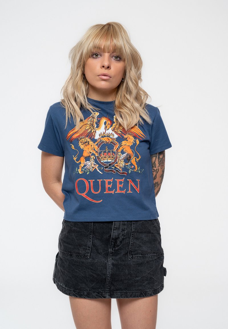 Paradiso Clothing QUEEN CLASSIC CREST BAND LOGO - Print T-shirt - blue