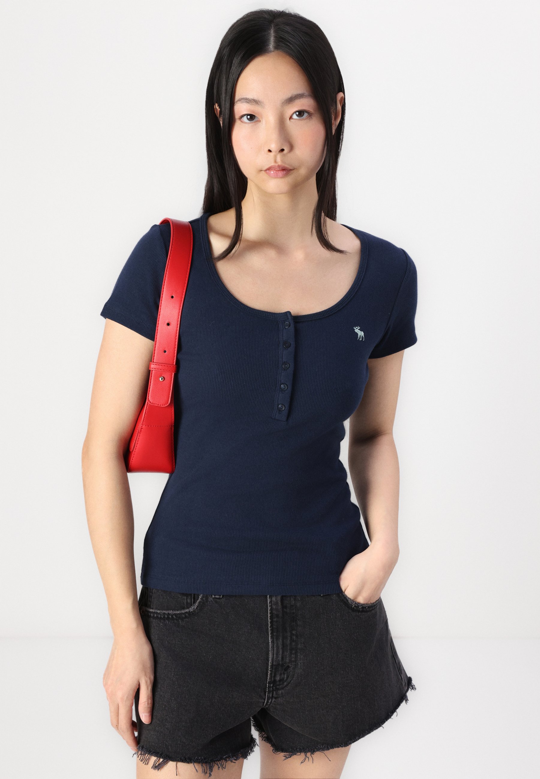 POPYOUNG Damen Tunika-Bluse – Kurzarm Mit Knopfleiste, Aus Weichem Rayon, Lässig Für Frühling & Sommer
