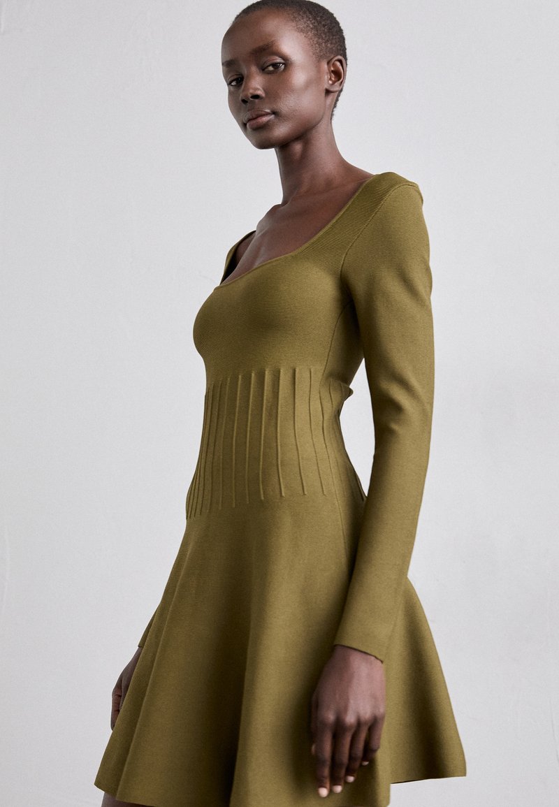 staud olive green dress STAUD CASSIE DRESS GARDEN GREEN main image 0