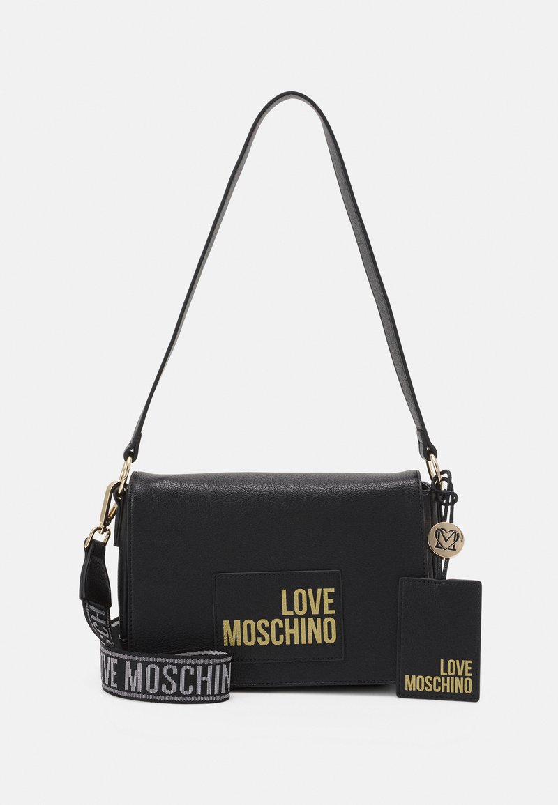 Love Moschino LOGO WEBBING STRAP CROSSBODY Torba čez telo nero/črna