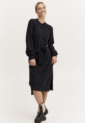 BYOlympia - Svetríkové šaty - black melange