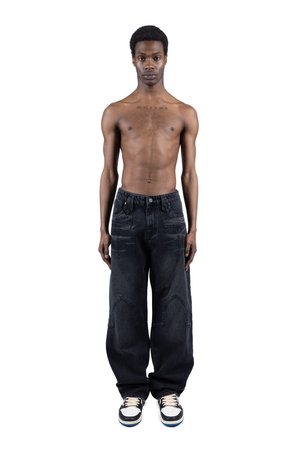 COWBOY - Loose fit teksad - black washed
