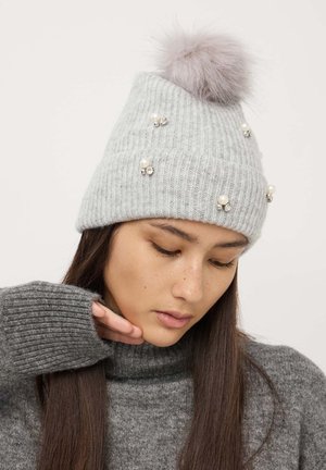 Terranova CON POMPON PERLINE E STRASS - Berretto - grigio chiaro melange