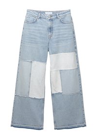PATCHWORK - Traperice opuštenog kroja - light blue denim