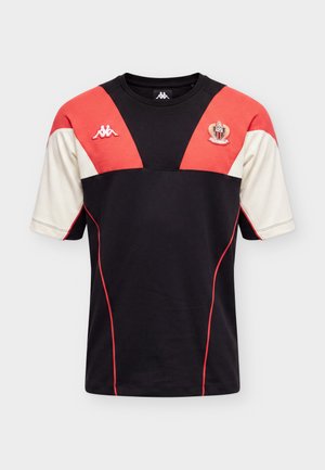 Kappa, TEE OGC NICE - Μπλουζάκι με στάμπα - black/white whispers/red