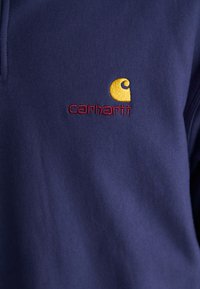 Carhartt WIP HALF ZIP AMERICAN SCRIPT - Sweatshirt - air force blue