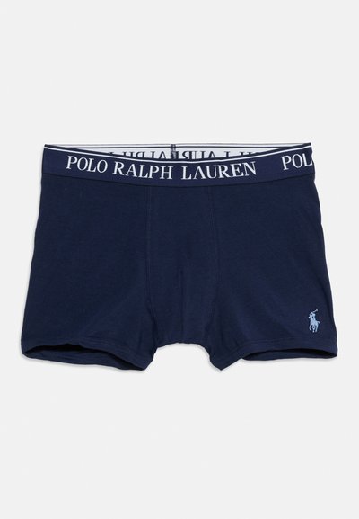 Ανδρικά μπλε εσώρουχα boxer με λουράκι μέσης "POLO RALPH LAUREN" και κεντητό λογότυπο παίκτη πόλο στο αριστερό πόδι.