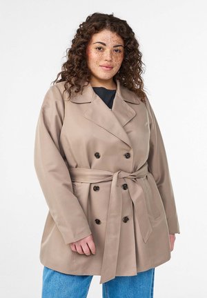MIT GÜRTEL - Kratek plašč - desert taupe