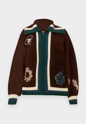 MAROC ZIP UP CARDIGAN - Kardigán - chocolate