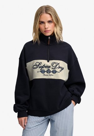Superdry & Co, SUPERDRY ORNATE SCRIPT HALF ZIP SWEATSHIRT.. - Sweatshirt - darkest navy
