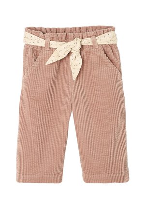 WEITE MIT BINDEGÜRTEL - Trousers - altrosa