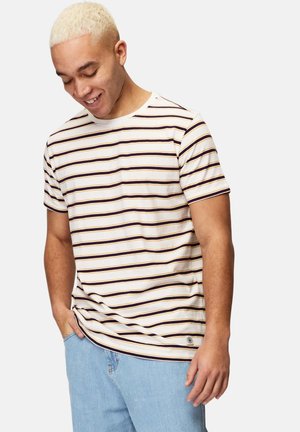 DUPLEX STRIPED - Print T-shirt - white/dark purple