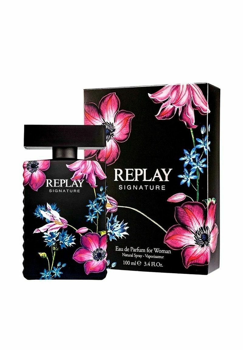 Replay Fragrances - GIFTSET REPLAY SIGNATURE WOMAN EDP 100ML + POCHETTE - Eau de parfum - black, Förstora