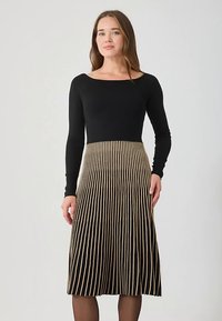 Anna Field Gebreide jurk - black/beige