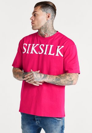 DROP SHOULDER RELAXED FIT TEE - Triko s potiskem - pink