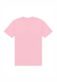 Lyserød t-shirt med korte ærmer lavet af blødt bomuld. Har et enkelt, rent design uden grafik eller udsmykninger.