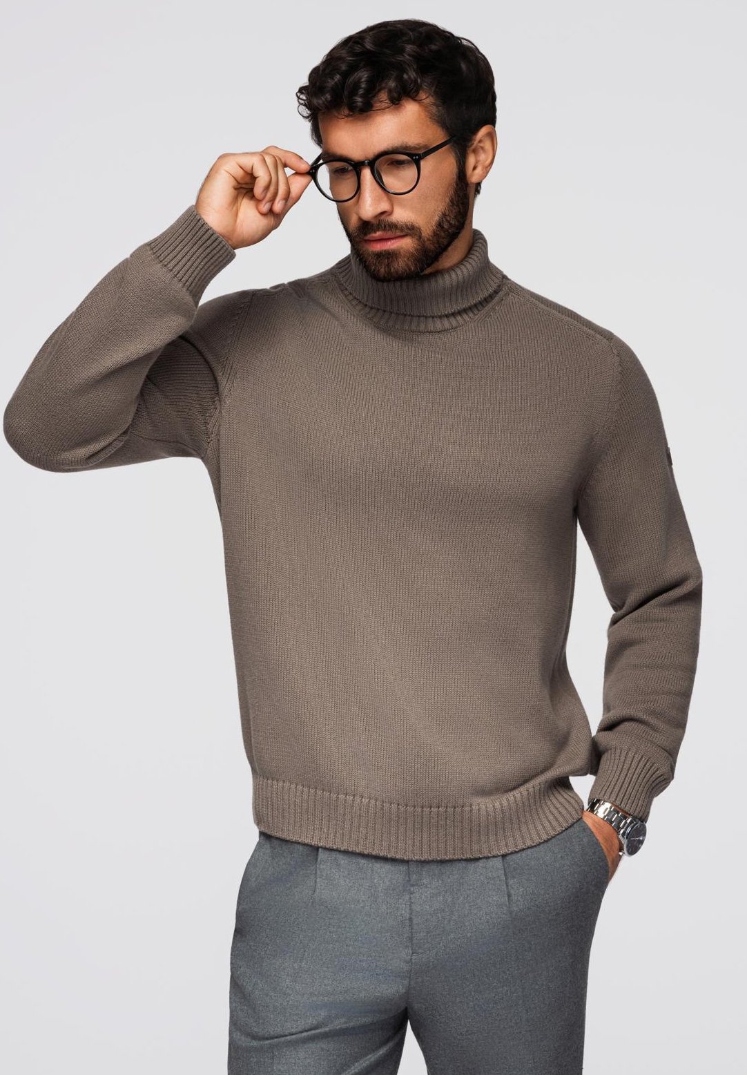 Suéter De Punto Para Hombre De Cuello Alto Y Manga Larga - Cálido, Delgado Y Suave, Ideal Para Invierno