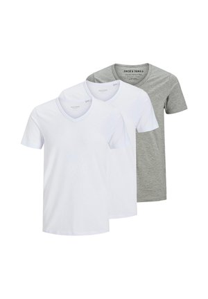 3 PACK - T-shirts basic - weiß/hellgrau