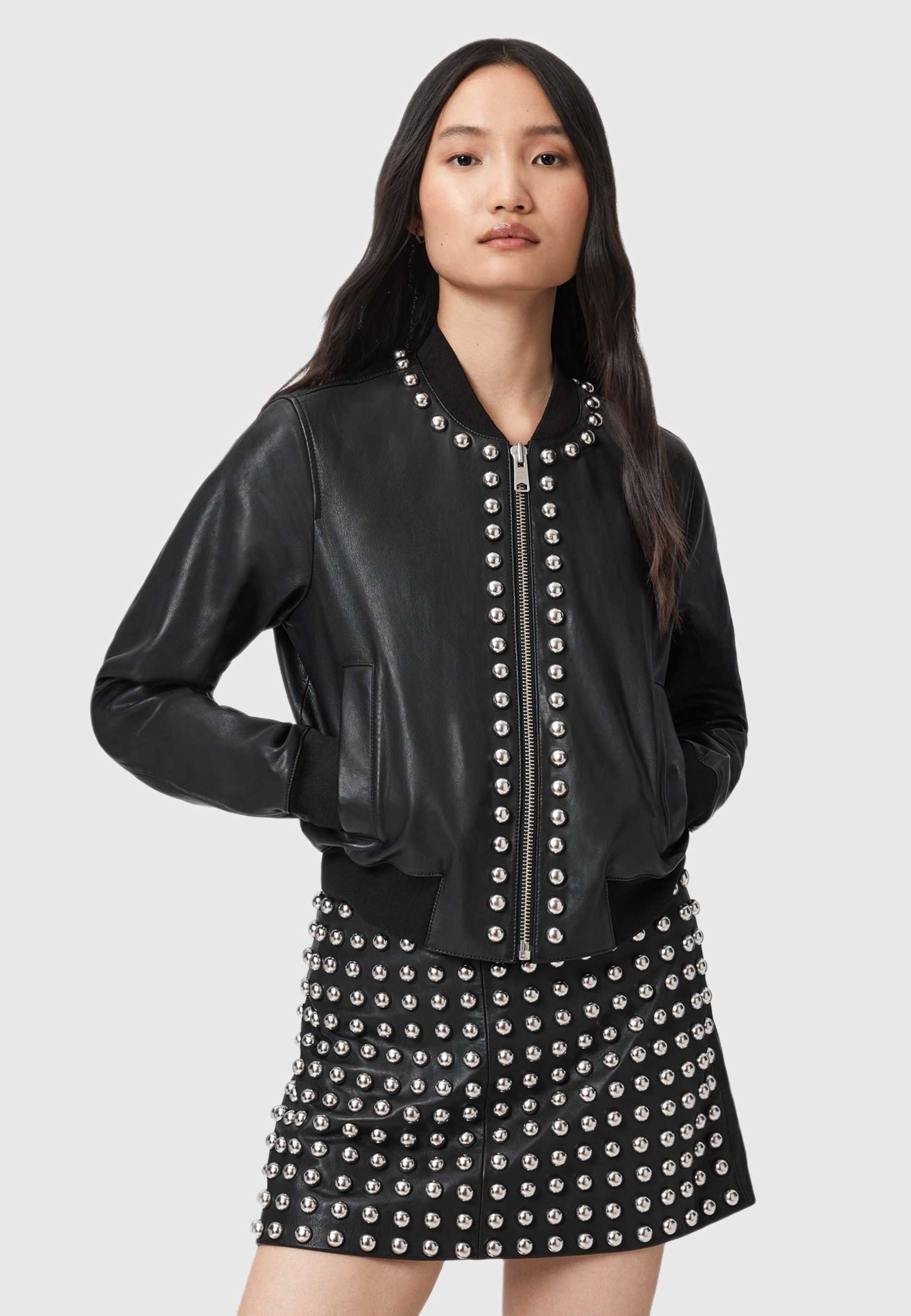 AllSaints ORTEN WILDER - Leather jacket - black - Zalando