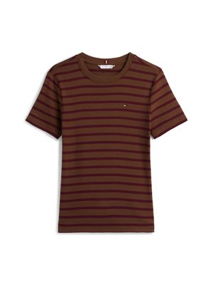 Tommy Hilfiger SLIM CODY - Printtipaita - legacy brown/deep burgundy