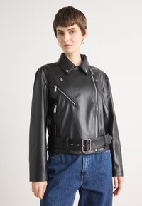 Calvin Klein Jeans MOTO JACKET BELT - Veste en similicuir - black beauty