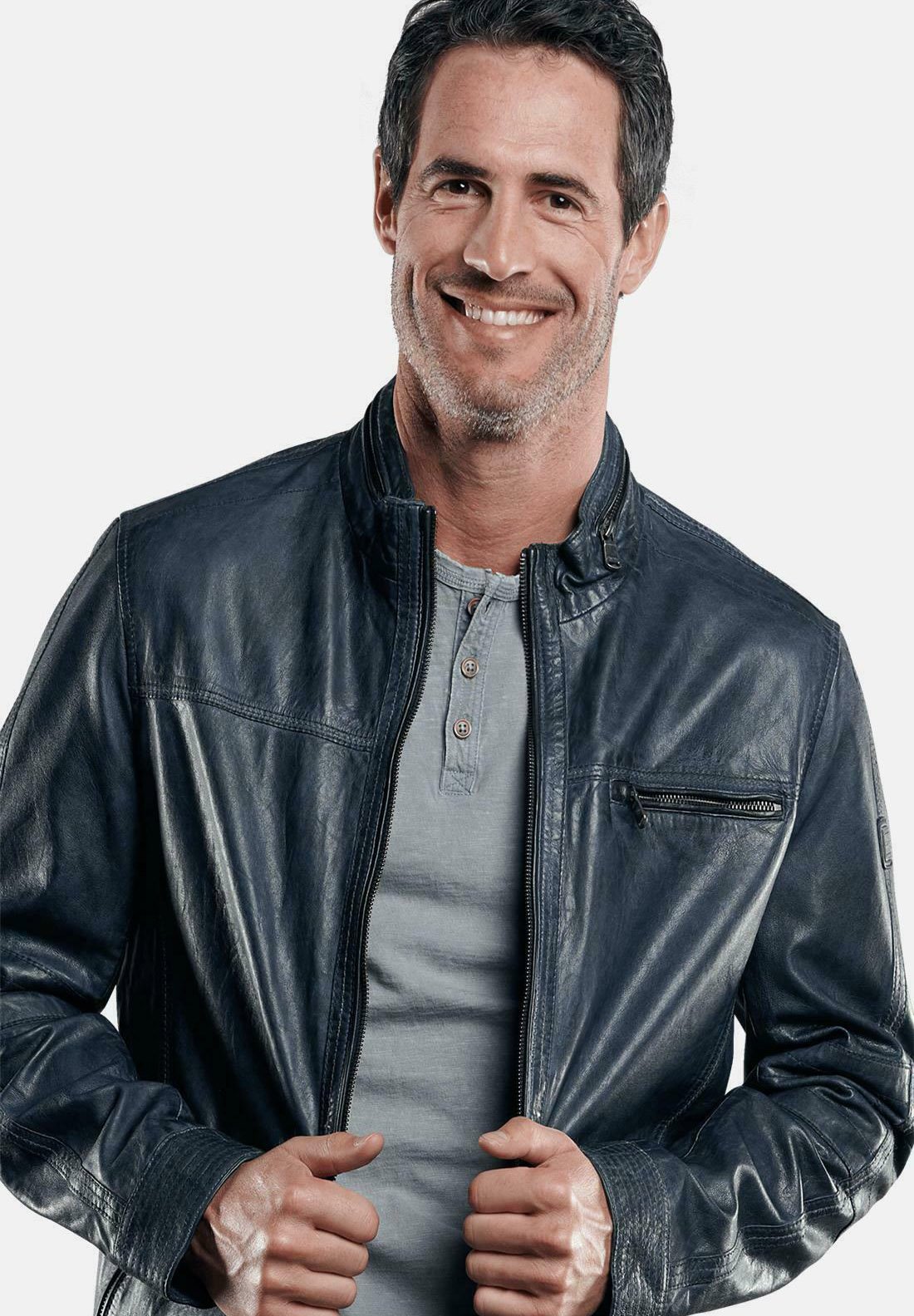 leather jackets blue