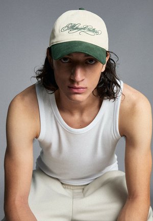 Bershka, EMBROIDERED - CAP - Šiltovka - white