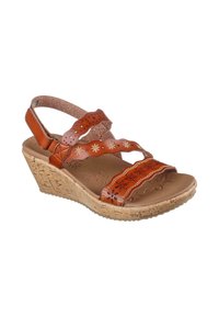 Skechers BEVERLEE CHERISHED AURA - Sandalias de cuña - marrón