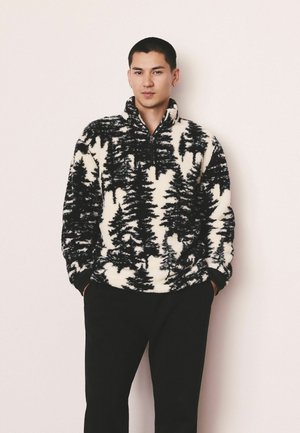REGULAR FIT - ZIP NECK - Fleecetrøjer - ecru black tree