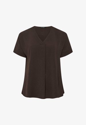 Evans, PLUS SIZE SHORT SLEEVE TOPS - Pusero - chocolate