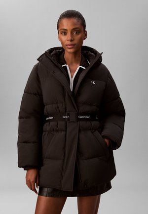 Calvin Klein Jeans, BELTED MIDWEIGHT PUFFER - Winterjacke - black