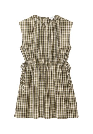 & OTHER STORIES, & OTHER STORIES DRAWSTRING WAIST SLEEVELESS DRESS - Robe de jour - khaki green checked