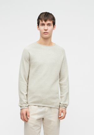 Jack & Jones JJEHILL CREW NECK - Striktrøje - oatmeal melange