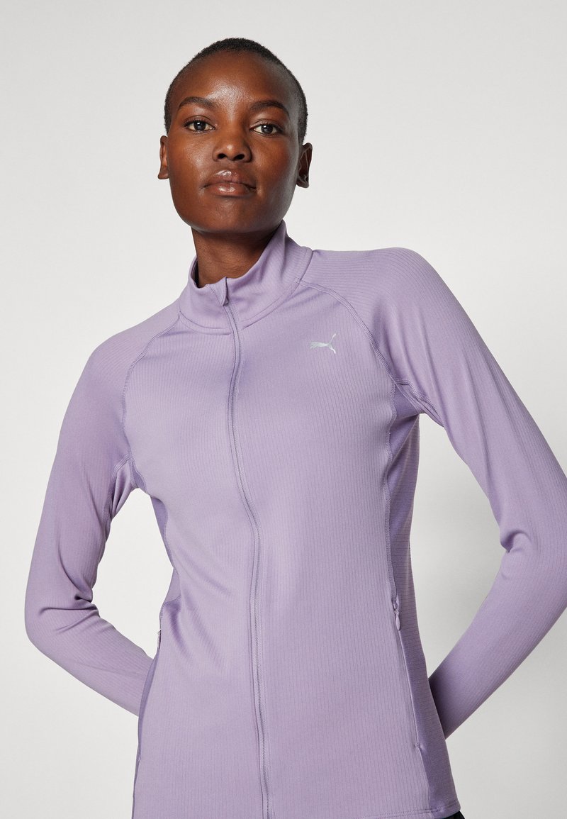 Puma RUN FOR HER RIBBED FULL ZIP Training jacket pale plum