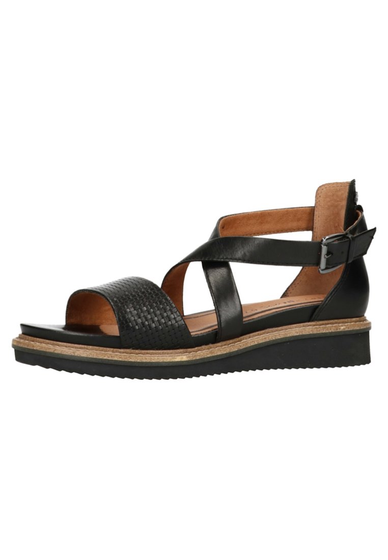 Manfield Sandalen met sleehak - black/zwart - Zalando.be
